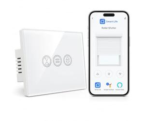 LoraTap Interruttore WiFi per Tenda, Interruttore Tattile Controllo APP o Vocale di Alexa Echo e Google Home, Interruttore Timer Telecomando per 600W CA Persiane Avvolgibili e Tapparelle Motore
