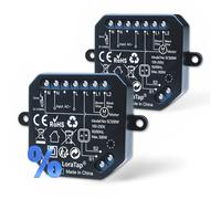 LoraTap Moduli per tapparelle elettriche, Raffstores e persiane con motore tubolare da 230 V, posizionamento 0-100%, controllo vocale Alexa, 2 tasti, 300 W, 2,4 GHz