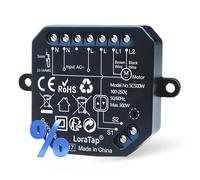 LoraTap Modulo per tapparelle WiFi - 0 - 100% posizionamento fine, Smart Life & Alexa controllo vocale, per interruttore a bilanciere a 2 tasti, 2,4 GHz, 47 × 48 × 16 mm, 300 W