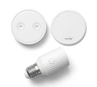 LoraTap Portalampada Wireless con Telecomando,Adattatore Portalampada E26/E27 per Lampade da Soffitto, Armadi e Lampade a Catenella, Base Portalampada a Spina, Interruttore Lampada Telecomando,60W Max