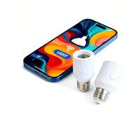 LoraTap Portalampada WLAN, set da 2 pezzi, adattatore intelligente E27 con controllo app Smart Life, compatibile con controllo vocale Alexa, adattatore luce WLAN per lampade da soffitto, armadi e
