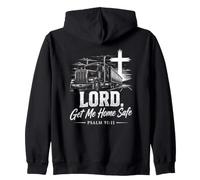 Lord, Get Me Home Safe - Psalm 91:11 Christian Trucker Felpa con Cappuccio