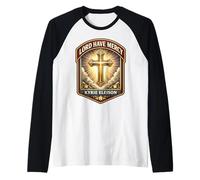 Lord Have Mercy Kyrie Eleison Christian Dio Gesù Cristo Maglia con Maniche Raglan