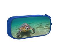 Lord Howe Island Sea Turtle Astuccio per matite con stampa di tartaruga marina, astuccio per trucchi e gioielli, portatile, da viaggio, nero, Blu, Taglia unica, Astuccio portamatite