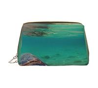 Lord Howe Island Sea Turtle Borsa per il trucco con stampa di tartaruga marina, organizer da viaggio, trousse per pennelli cosmetici, custodia in pelle con cerniera, borsa da toilette per donne,