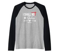 Lord I Shall Not Be Shaken Bible Verse Psalm 16:8 Christian Maglia con Maniche Raglan