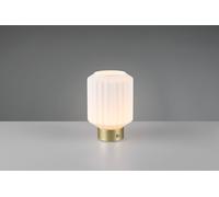 Reality Leuchten Lord R57761101 - Lampada da tavolo a LED, in ottone opaco, vetro bianco, con LED da 1,5 Watt, 4 ingressi touch