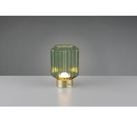 Reality Leuchten Lord R57761115 - Lampada da tavolo a LED, in ottone opaco, vetro verde, con LED da 1,5 Watt, 4 ingressi touch