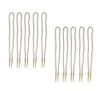 Lord of Battles Aiglets in ottone massiccio con corde di cotone, aiglets in stile medievale per abbigliamento, accessori fai da te, cappotti, costumi, Ecru - Set di 10, 45 cm