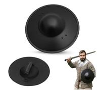Lord of Battles Arcieri in acciaio tardo medievale scudo da combattimento per noccioli da combattimento, fatto a mano, scudo medievale, nero, Standard