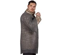 Lord of Battles Camicia medievale mezza manica ad alta resistenza con anelli rotondi in maglia di maglia di maglia per rievocazioni storiche, Naturale, X-Large