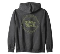 Lord of The Rings Middle Earth Over Map Felpa con Cappuccio