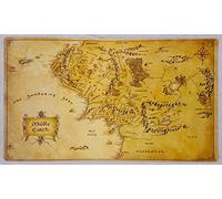 Lord of The Rings - Tappetino da gioco con mappa della Terra di Mezzo LOTR TCG, larghezza 61 cm, altezza 35,6 cm, per gioco di carte collezionabili, superficie in tessuto liscio, base in gomma