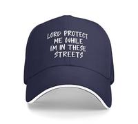Lord Protect Me While Im in These Streets Unisex Snapback cap Classic Cappellino da Baseball Confortevole Berretto da Baseball per Pesca Tennis All'Aperto