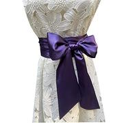 LORDRIE Cinture a fascia in raso da donna per abiti da damigella d'onore da sposa cinture in vita per occasioni speciali, Viola, Medium