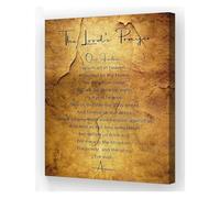 Lords Prayer Wall Art Vintage Our Father Bible Verse Print Matthew 6 9-13 Christian Scripture Poster for Office Home(Framed,12x18inch(30x45cm))