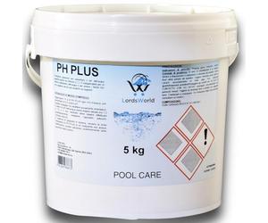 LordsWorld Pool Care - pH Più Granulare per Piscina Fuori Terra, Interrata Spa e Jacuzzi - Correttore e Stabilizzatore pH - Adatto a Regolatore Ph Piscina Automatico e Piscine Acqua e Sale (5Kg)