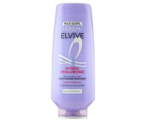 L'Oréal Elvive Balsamo Idratante, Per Capelli Secchi e Spenti, Capelli Luminosi, Voluminosi e Leggeri, Fino a 72H di Idratazione, Arricchito Con Acido Ialuronico Puro, Hydra Hyaluronic, 500 ml