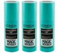 Loreal Magico Retouch Marrone Scuro Fino Nero 3 X 75ml Approccio Kaschierspray