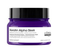 L'Oréal - Maschera professionale per capelli Keratin Alpha Sleek, per capelli eccezionalmente lisci e maneggevoli, per un controllo duraturo dei pelucchi e del volume, lucentezza e idratazione, 250 ml