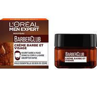 L'Oréal Men Expert BarberClub- Crema nutriente per barba e viso, consistenza leggera e non grassa, assorbimento rapido, olio essenziale di legno di cedro, 50 ml