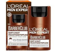 L'Oréal Men Expert Bart & Haut Idratante Uomo Crema Idratante per Barba di 3 giorni, Crema viso da uomo con profumo legnoso e olio essenziale di legno di cedro, Barber Club, 1 x 50 ml