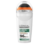 L'Oréal Men Expert Clinical Ultra Roll-On. Formula potente e scientificamente testata per la massima difesa dal sudore e protezione anti-sudore fino a 96 ore. 50 ml
