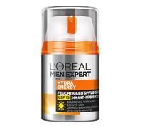 L'Oréal Men Expert Cura del viso con SPF 15, crema idratante con protezione solare, con guaranà e vitamina C, Hydra Energy idratante 24H, anti-fatica, 1 x 50 ml