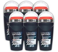 Loreal Men Expert - Deodorante roller per deodorante in magnesio, 6 x 50 ml