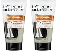 L'Oréal Men Expert Gel styling per uomini, Neat Look Hair Styling Gel per modellare i capelli e acconciatura naturale dei capelli, InvisiControl, 1 x 150 ml (Confezione da 2)