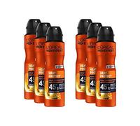 L'Oréal Men Expert Heat Protect Deo Spray, confezione da 6 pezzi, protegge da sudore e odori aiuta a controllare la sudorazione fino a 45 °C (6 x 150 ml)