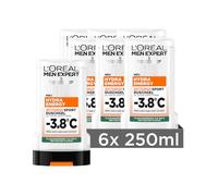 L'Oréal Men Expert Hydra Energy Extreme Sport Gel doccia per uomo, per la pulizia del corpo, dei capelli e del viso, 6 x 250 ml