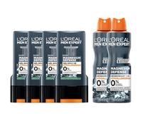 L'Oréal Men Expert - Routine Magnesium Defense Gel Doccia & Deodorante Uomo - 4 Gel Doccia Magnesio Defense, 2 Deodoranti Magnesio Defense
