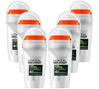 L'Oreal Men Expert Shirt Control Non Traspirante 48h Deodorante Roll-On Adatto Macchie Und Textilverhärtung, 6 Pacco (6x50ml)