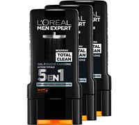 L'Oréal Men Expert Total Clean Gel Douche 5 en 1 pour Homme 300 ml - Confezione de 3