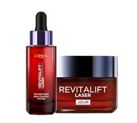 L'Oréal Paris - 30 ml Trattamento antietà per routine Tripla azione - Crema da giorno - Siero correttore - Acido ialuronico, peptidi/Pro-retinolo, vitamina C - Tutti i tipi di pelle - Revitalift Laser