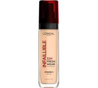 L'Oréal Paris Fondotinta Liquido Infaillible 32H, Coprente a Lunga Tenuta con Protezione Solare SPF25, Formula Waterproof e Idratante, Tonalità: 100 Lin
