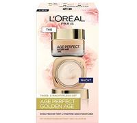L'Oréal Paris Age Perfect Golden Age - Set per la cura del viso e la cura della notte, rinforzante e lucentezza, per pelli mature e rigide, con estratto di peonie, 2 x 50 ml