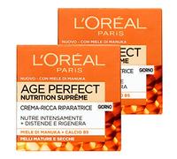 L'Oréal Paris Age Perfect Nutrition Suprême Crema Giorno Riparatrice Viso Formula con Miele di Manuka e Calcio B5 Azione Nutriente Rigenerante Texture Ricca Pelli Mature e Secche - 2 Barattoli da 50ml