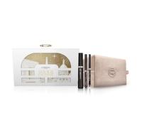Set regalo L'Oréal Paris Mascara Telescopic Classico Nero, Eyeliner Infaillible Precision Felt 01 Black, Matita occhi Infaillible Grip Liner Black, Beauty Champagne in velluto.