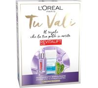 L'Oréal Paris Box Natale 2025 con Siero Viso 1,5% puro Acido Ialuronico e micro-epidermico, 30ml di Revitalift Filler e pietra guasha per massaggio facciale