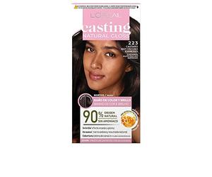 L'Oréal Paris Casting Natural Gloss Colorazione Permanente, Bagno di Colore e Luminosità Tonalità, 223 Marrone Molto Scuro Espresso, 90% Origine Naturale