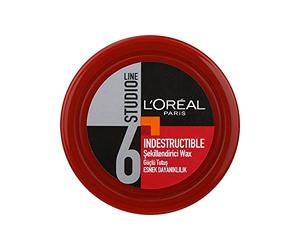 L'Oréal Paris - Cera modellante per un fissaggio forte - lunga tenuta - resistenza elastica - non adesiva - per tutti i tipi di capelli - Studio Line Indestructible - 75 ml