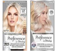 L'ORÉAL PARIS - Cofanetto Decolorazione - 2 Prodotti - Decolorazione Blond Platino Assoluto + Trattamento Patina Biondo Iridescente - Preferenza Il Blonding