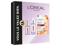 L'Oréal Paris - Cofanetto regalo - Trattamento Repellente Siero Filler Anti-Rughe + Siero Occhi + Maschera Viso Brillante all'Acido Ialuronico - Per una Pelle Liscia e una Carnagione Brillante