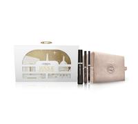 Set regalo L'Oréal Paris Mascara Telescopic Classico Nero, Eyeliner Infaillible Precision Felt 01 Black, Matita occhi Infaillible Grip Liner Black, Beauty Champagne in velluto.
