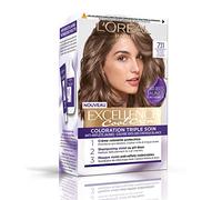 L'ORÉAL PARIS - Colorazione permanente per capelli Tripla cura - Anti-riflesso giallo - Copre 100% dei capelli bianchi - Eccellenza Cool Crema - Tonalità: biondo ultra cenere (7.11)