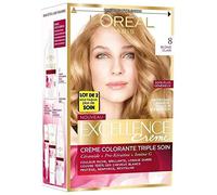L'ORÉAL PARIS - Colorazione permanente per capelli tripla cura - copre 100% dei capelli bianchi - crema eccellente - sfumatura: biondo chiaro (8)