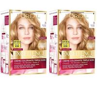 L'ORÉAL PARIS - Colorazione permanente per capelli tripla cura - copre 100% dei capelli bianchi - crema eccellente - sfumatura: biondo chiaro (8) (Confezione da 2)