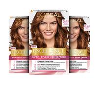 L'Oréal Paris - Colore permanente per capelli, 100% copertura dei capelli grigi, con colorazione, shampoo e crema a 3 strati, eccellenza, 6,41 marrone caramello chiaro, 3 x 268 g